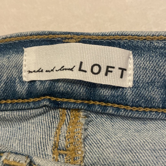 LOFT Size 2 High Waist Skinny Slim Pockets Light Blue Distressed Blue Jeans - Picture 5 of 14